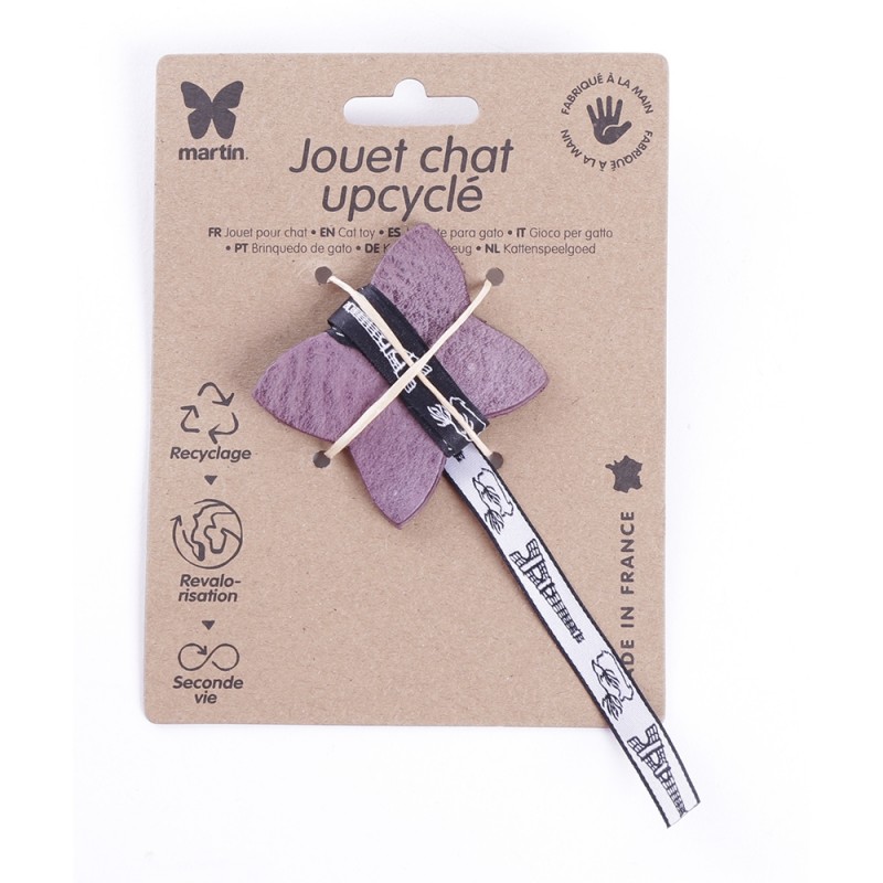 jouet pour chat upcyclé en cuir le papillon MARTIN SELLIER