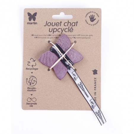 jouet pour chat upcyclé en cuir le papillon MARTIN SELLIER