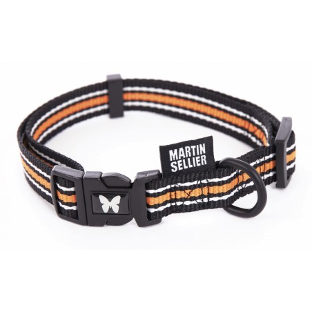 collier chien réglable trio noir orange martin sellier