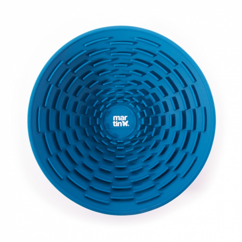 gamelle de léchage pour chat bleue silicone martin sellier