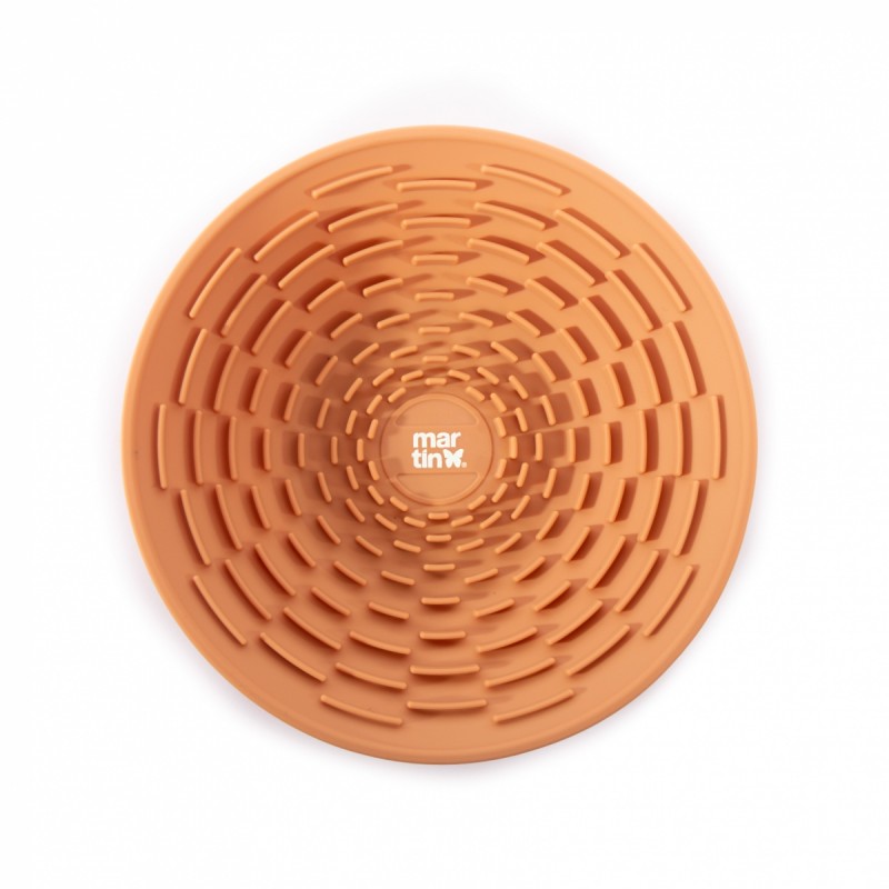 gamelle de léchage chat orange silicone martin sellier