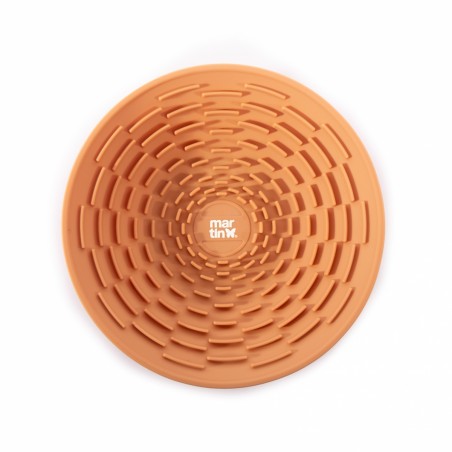 gamelle de léchage chat orange silicone martin sellier
