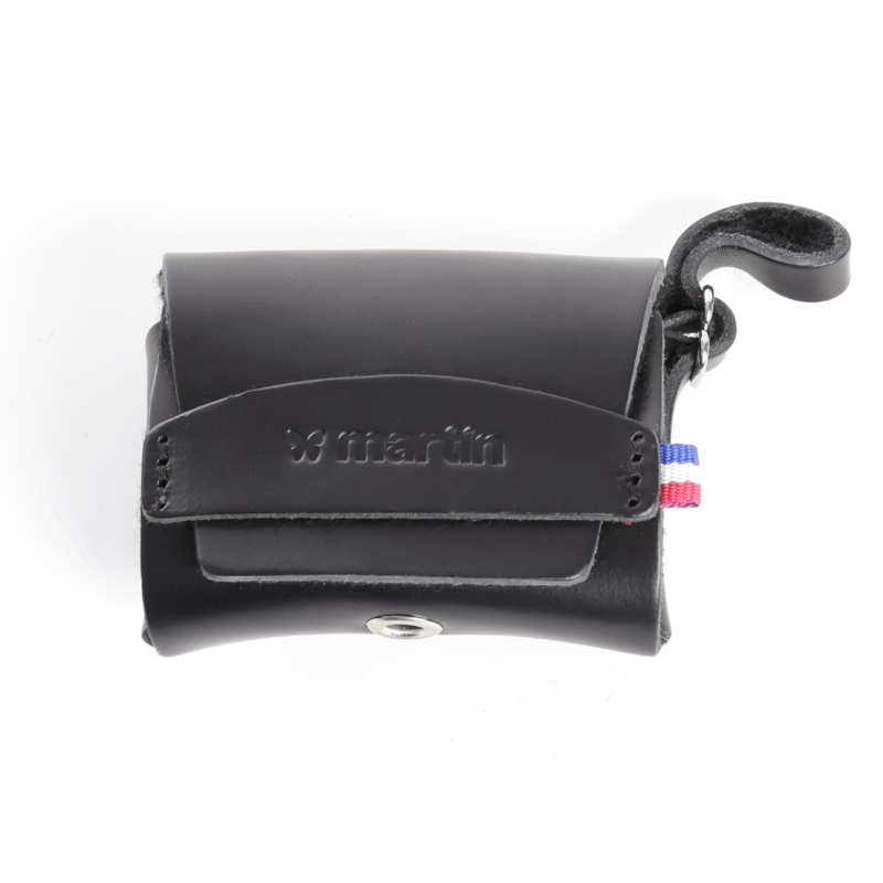 distributeur de sacs à crottes en cuir noir Poopidoo martin sellier