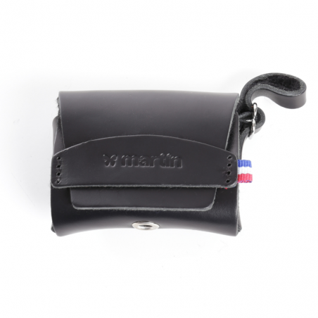 distributeur de sacs à crottes en cuir noir Poopidoo martin sellier