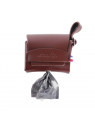 distributeur de sacs à crottes en cuir marron Poopidoo MARTIN SELLIER avec sac à dejection