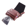 distributeur de sacs à crottes en cuir marron Poopidoo MARTIN SELLIER ouvert