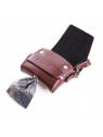 distributeur de sacs à crottes en cuir marron Poopidoo MARTIN SELLIER ouvert