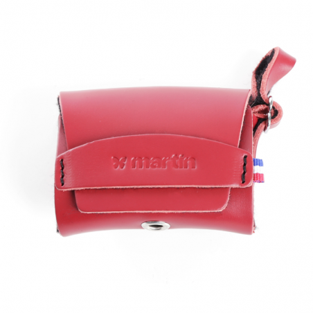 distributeur de sacs à crottes en cuir rouge poopidoo Martin Sellier