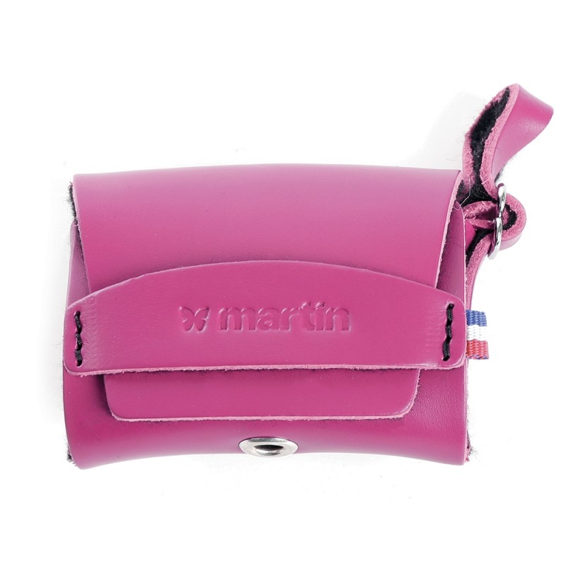 distributeur de sacs à crottes en cuir rose Poopidoo MARTIN SELLIER