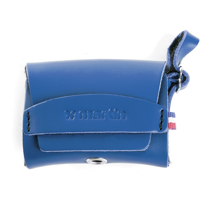 distributeur de sacs à crottes en cuir bleu Poopidoo MARTIN SELLIER