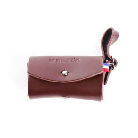 distributeur de sacs à crottes en cuir marron poopi MARTIN SELLIER