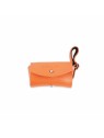 Distributeur de sacs à crottes en cuir orange Poopi MARTIN SELLIER