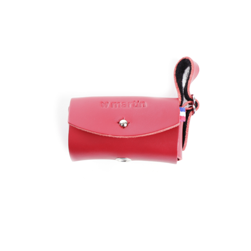 Distributeur de sacs à crottes en cuir rouge Poopi MARTIN SELLIER