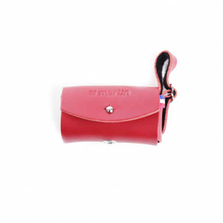 Distributeur de sacs à crottes en cuir rouge Poopi MARTIN SELLIER