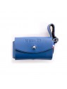 distributeur de sacs à crottes en cuir bleu poopi martin sellier