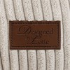 patch en cuir avec logo marque Designed by Lotte du coussin pour chien gris crème en velours côtelé