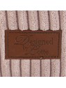Le coussin pour chien rose en velours côtelé a un patch en cuir Designed by Lotte
