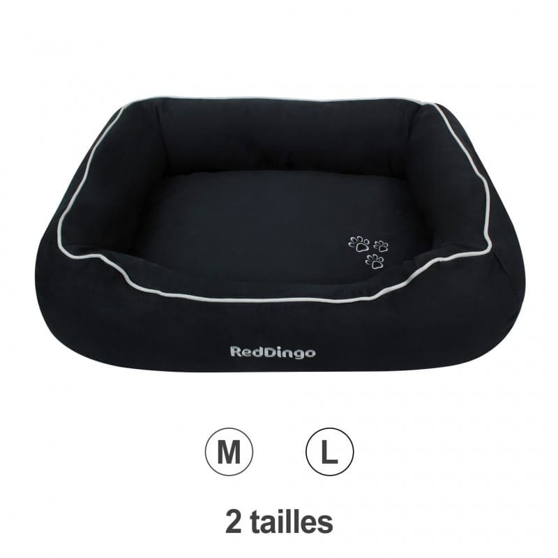 corbeille pour chien noire Donut Red Dingo disponible en 2 tailles