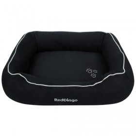 Corbeille pour chien noire Donut Red Dingo avec bords surélévés