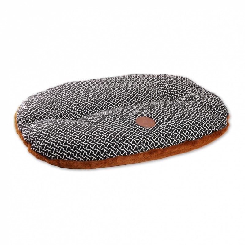 coussin pour chien ovale marron collection Avenue Montaigne MARTIN SELLIER de profil