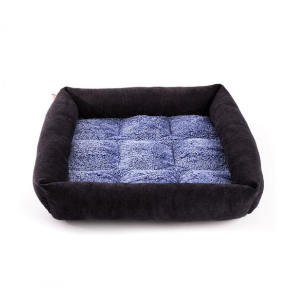 Corbeille pour chien et chat  bleue Damier collection Doudouzen MARTIN SELLIER de face