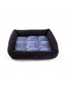 Corbeille pour chien bleue Damier collection Doudouzen MARTIN SELLIER de face