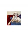 chien sur le  plaid pour chien bleu en polaire collection Doudouzen MARTIN SELLIER