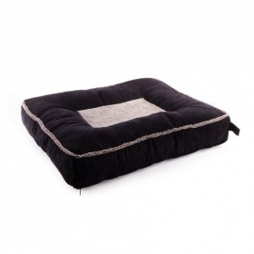 Coussin pour chien marron bord épais collection Doudouzen MARTIN SELLIER de profil