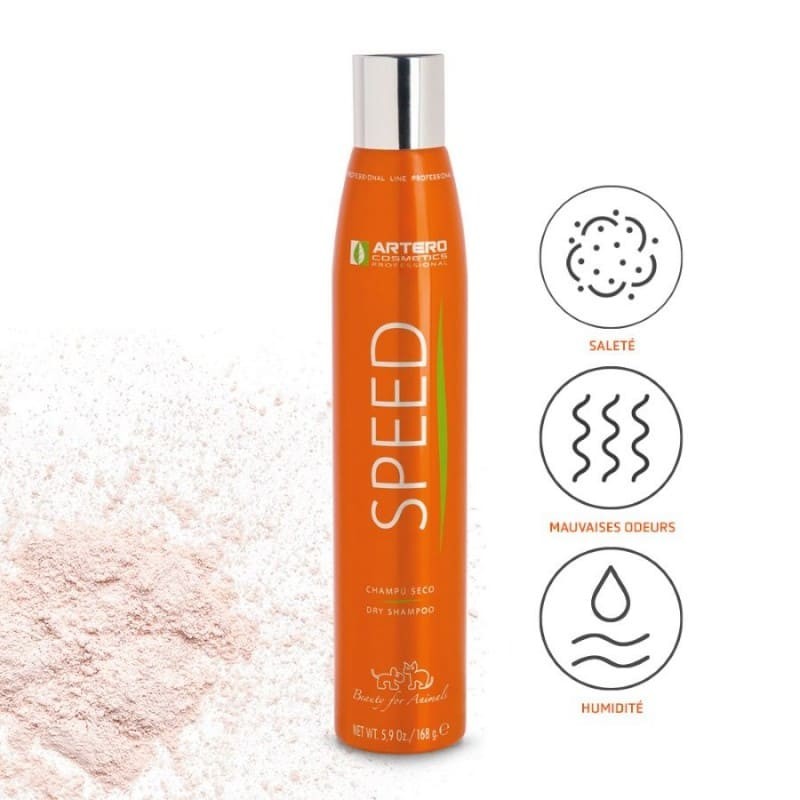 Propriétés du Shampooing sec pour chien speed artero