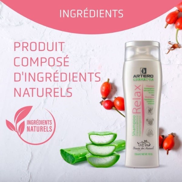 shampooing pour chien hypoallergénique relax Artero ingrédients naturels
