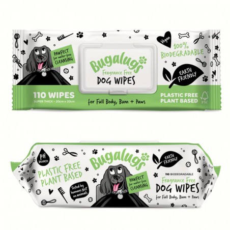 lingettes pour chien 100% biodégradables Bugalugs