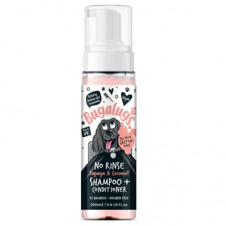 shampooing sans rinçage papaye coco pour chien Bugalugs