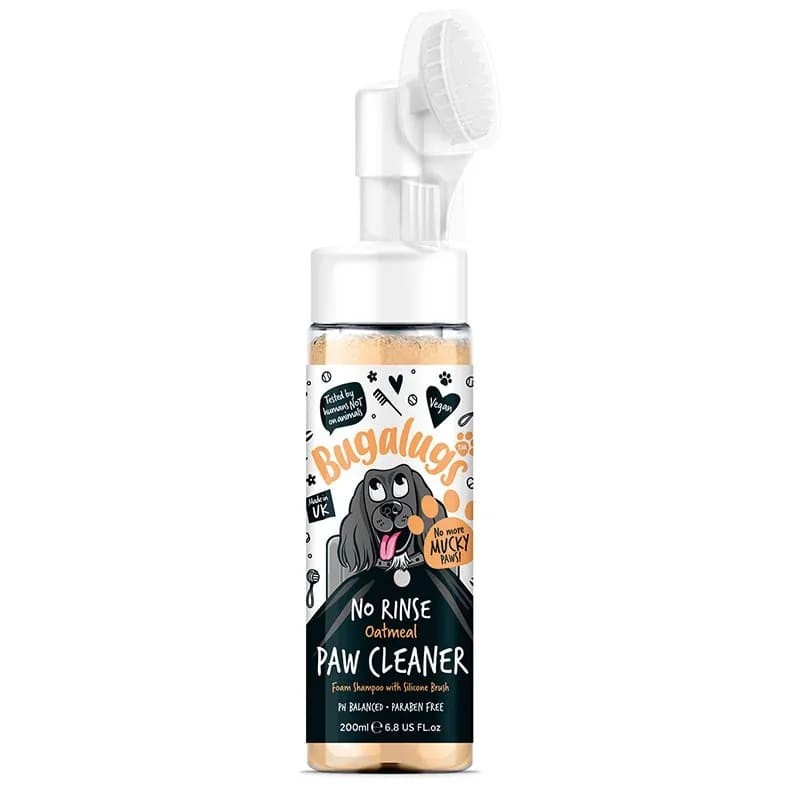nettoyant pattes pour chien no rinse paw cleaner oatmeal bugalugs