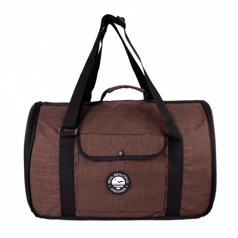 sac de transport pour chien marron et orange tunnel collection real dreamer martin sellier