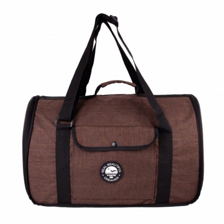 sac de transport pour chien marron et orange tunnel collection real dreamer martin sellier