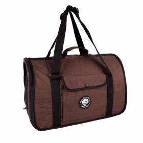 sac de transport pour chien marron et orange tunnel collection real dreamer martin sellier avec anses