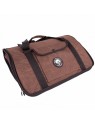 sac de transport pour chien marron et orange tunnel collection real dreamer martin sellier posé à plat