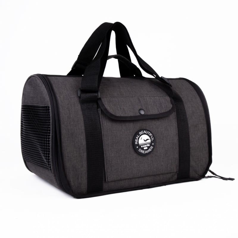 sac de transport pour chien anthracite kaki tunnel collection real dreamer martin sellier avec anses