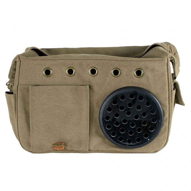 besace pour chien kaki cosmonaute Doogy ouverture par grille