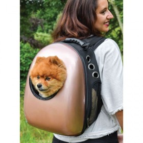 sac à dos pour chien rose cosmonaute Doogy avec ouverture sur extérieur