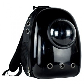 sac à dos pour chien et chat noir cosmonaute doogy avec bulle
