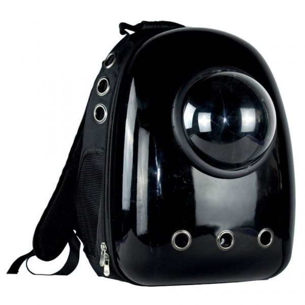 sac à dos pour chien et chat noir cosmonaute doogy avec bulle