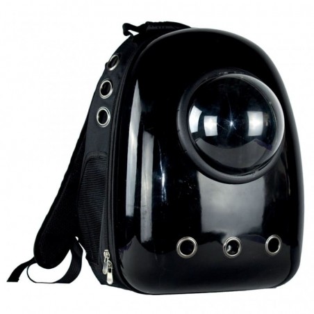 sac à dos pour chien noir cosmonaute doogy avec bulle