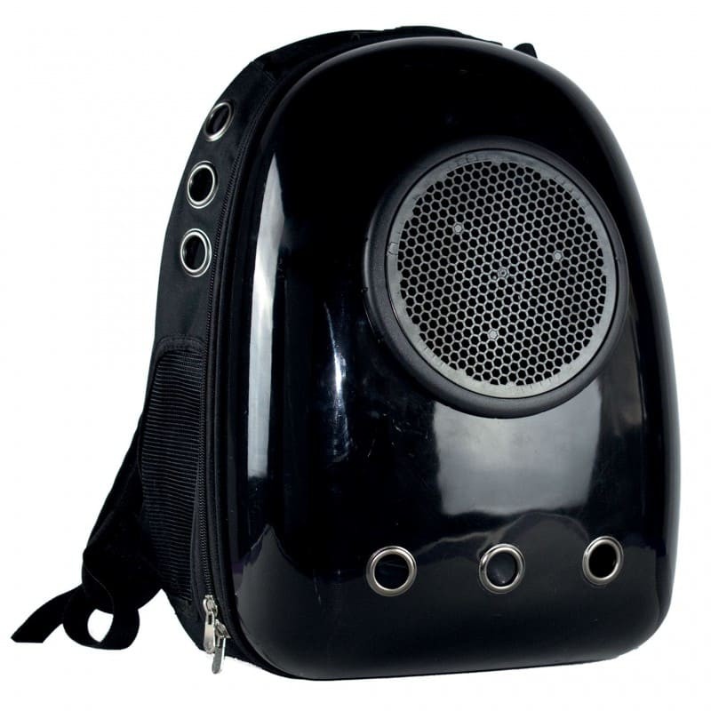 sac à dos pour chien noir cosmonaute doogy avec grille