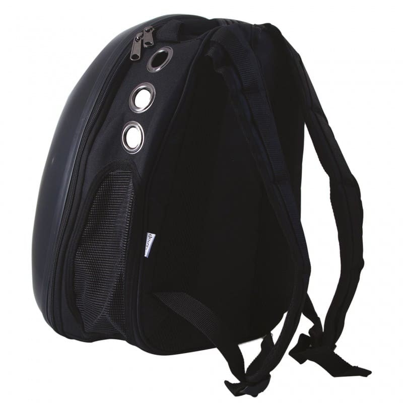 arrière du sac à dos pour chien noir cosmonaute doogy