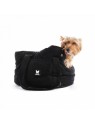 chien dans le sac de transport pour chien noir couchette collection élégante martin sellier