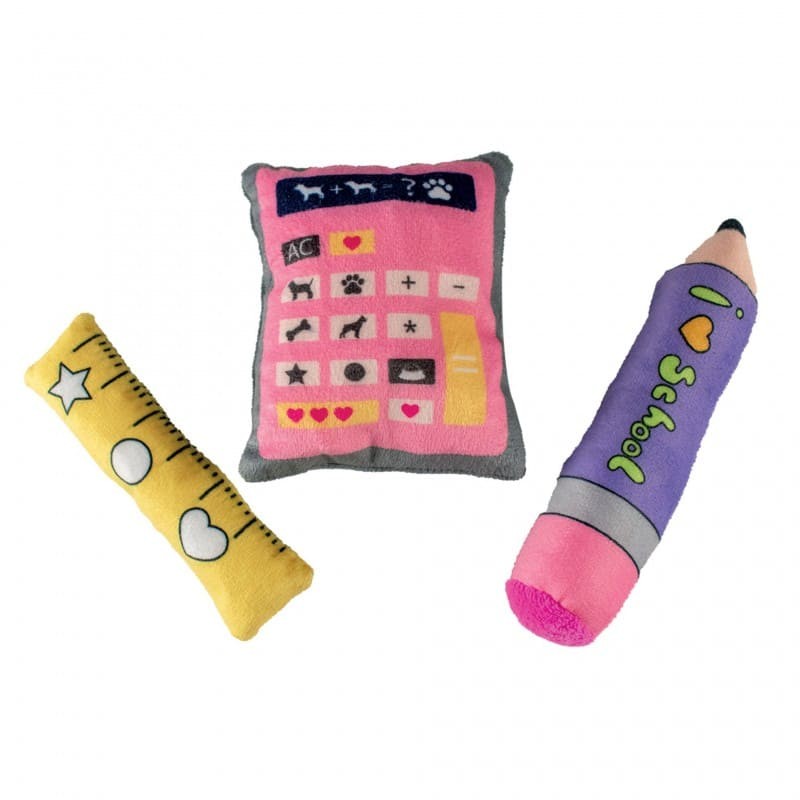Peluches pour chien calculartrice, règle et crayon Doogy