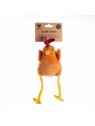 peluche pour chien coq orange martin sellier avec étiquette