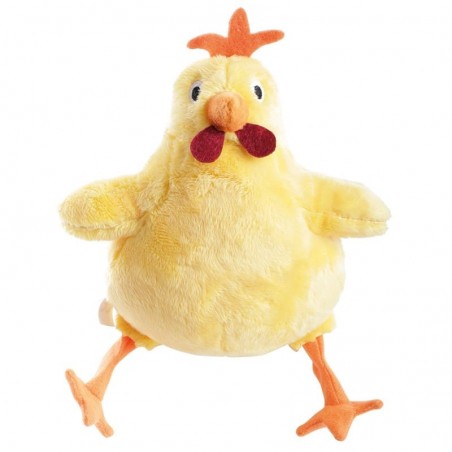 peluche pour chien poule jaune martin sellier de face