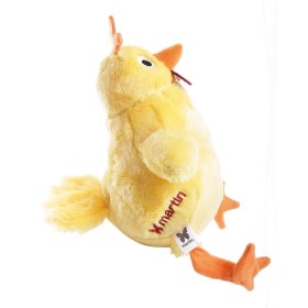 peluche pour chien poule jaune martin sellier de profil